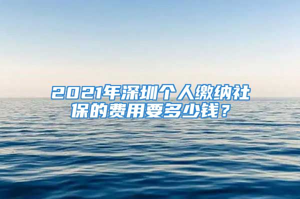 2021年深圳個人繳納社保的費用要多少錢？