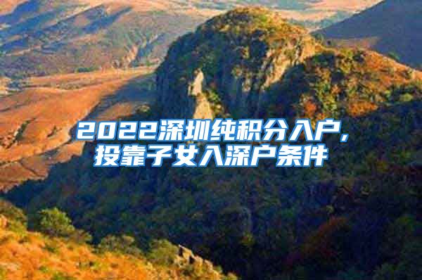 2022深圳純積分入戶,投靠子女入深戶條件