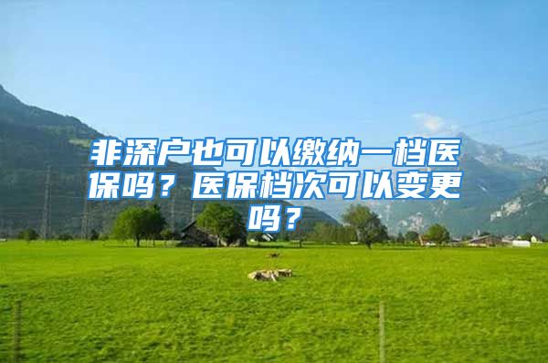 非深戶也可以繳納一檔醫(yī)保嗎？醫(yī)保檔次可以變更嗎？