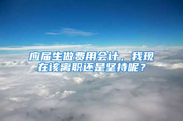 應(yīng)屆生做費(fèi)用會計，我現(xiàn)在該離職還是堅持呢？