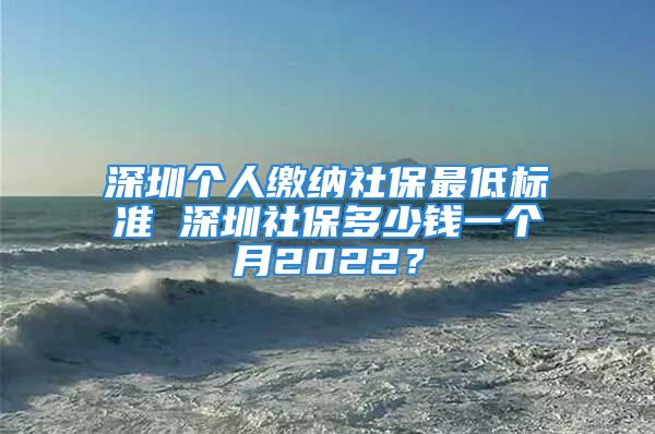 深圳個(gè)人繳納社保最低標(biāo)準(zhǔn) 深圳社保多少錢一個(gè)月2022？