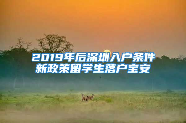 2019年后深圳入戶條件新政策留學(xué)生落戶寶安