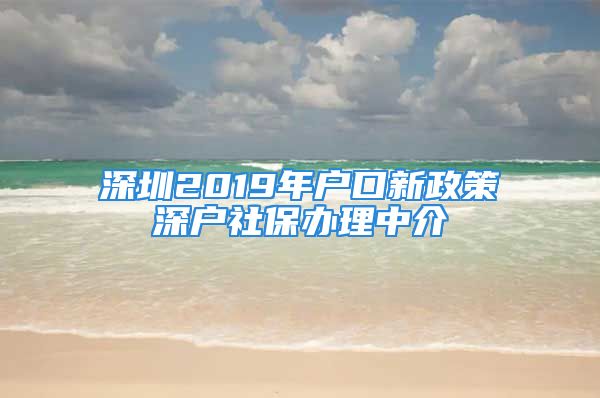 深圳2019年戶口新政策深戶社保辦理中介