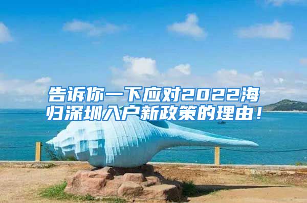 告訴你一下應對2022海歸深圳入戶新政策的理由！