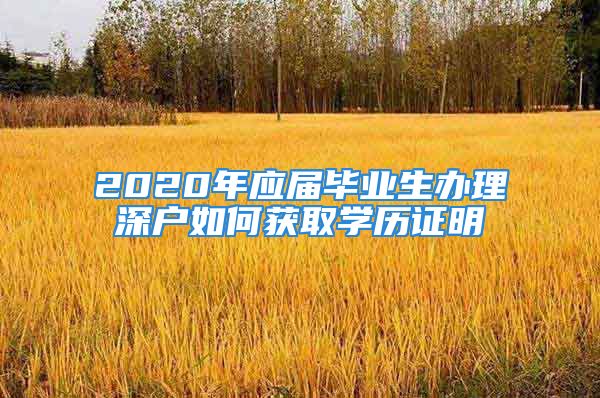 2020年應屆畢業(yè)生辦理深戶如何獲取學歷證明