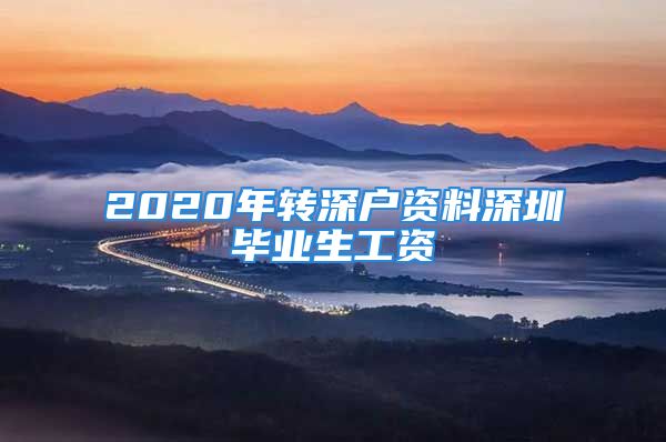 2020年轉(zhuǎn)深戶資料深圳畢業(yè)生工資