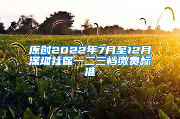 原創(chuàng)2022年7月至12月深圳社保一二三檔繳費(fèi)標(biāo)準(zhǔn)