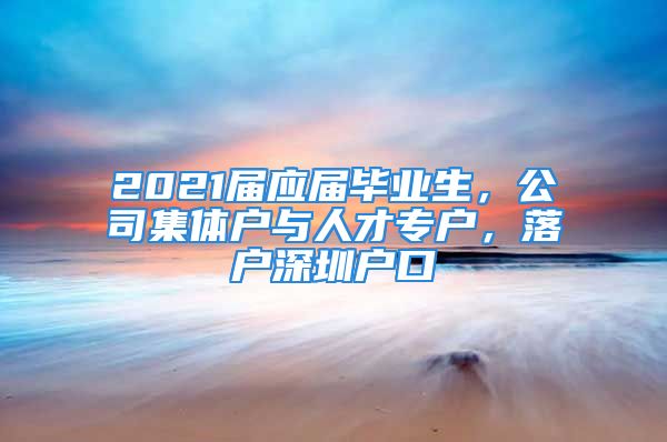 2021屆應(yīng)屆畢業(yè)生，公司集體戶與人才專戶，落戶深圳戶口