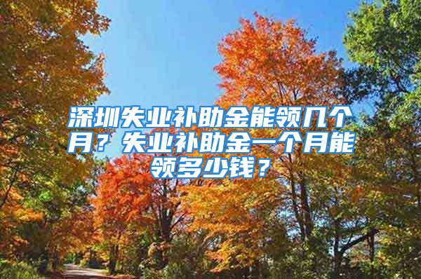 深圳失業(yè)補助金能領幾個月？失業(yè)補助金一個月能領多少錢？