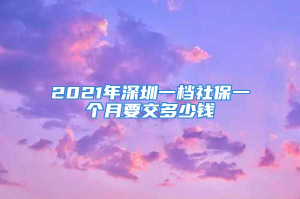 2021年深圳一檔社保一個(gè)月要交多少錢