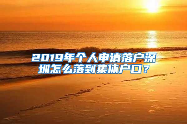 2019年個(gè)人申請(qǐng)落戶(hù)深圳怎么落到集體戶(hù)口？