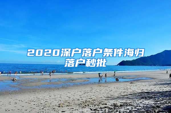 2020深戶落戶條件海歸落戶秒批