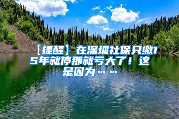 【提醒】在深圳社保只繳15年就停那就虧大了！這是因?yàn)椤?/></p>
									<p>　　原標(biāo)題：【提醒】在深圳社保只繳15年就停那就虧大了！這是因?yàn)椤?/p>
<p>　　雙十一就要來了</p>
<p>　　工資也準(zhǔn)備就位了</p>
<p>　　本來就不多的工資</p>
<p>　　還要交幾百塊錢的社保</p>
<p>　　很多小伙伴的內(nèi)心想拒絕呀！</p>
<p style=