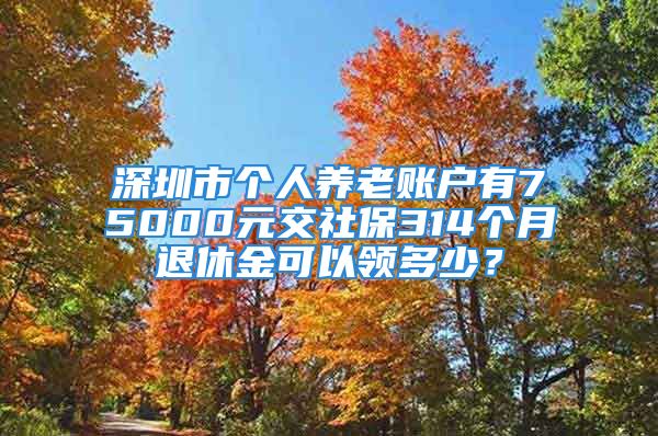 深圳市個(gè)人養(yǎng)老賬戶有75000元交社保314個(gè)月退休金可以領(lǐng)多少？