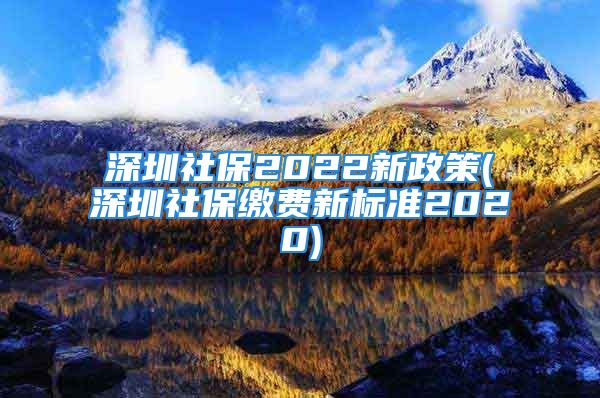 深圳社保2022新政策(深圳社保繳費新標(biāo)準(zhǔn)2020)