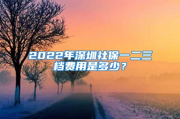 2022年深圳社保一二三檔費(fèi)用是多少？