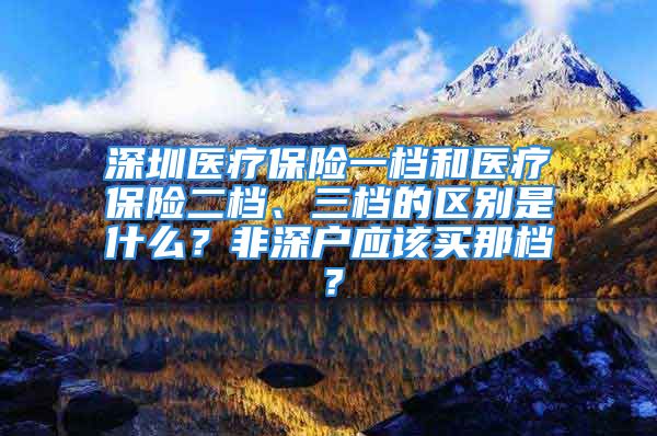 深圳醫(yī)療保險一檔和醫(yī)療保險二檔、三檔的區(qū)別是什么？非深戶應該買那檔？