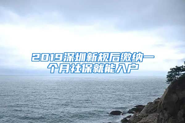 2019深圳新規(guī)后繳納一個月社保就能入戶