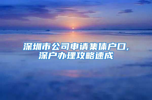 深圳市公司申請(qǐng)集體戶口,深戶辦理攻略速成