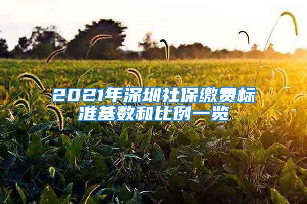 2021年深圳社保繳費(fèi)標(biāo)準(zhǔn)基數(shù)和比例一覽