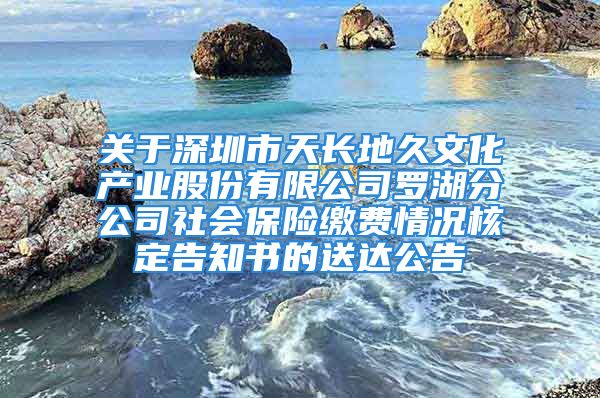 關(guān)于深圳市天長地久文化產(chǎn)業(yè)股份有限公司羅湖分公司社會保險繳費情況核定告知書的送達公告