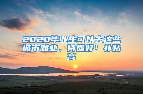 2020畢業(yè)生可以去這些城市就業(yè)，待遇好！補(bǔ)貼高