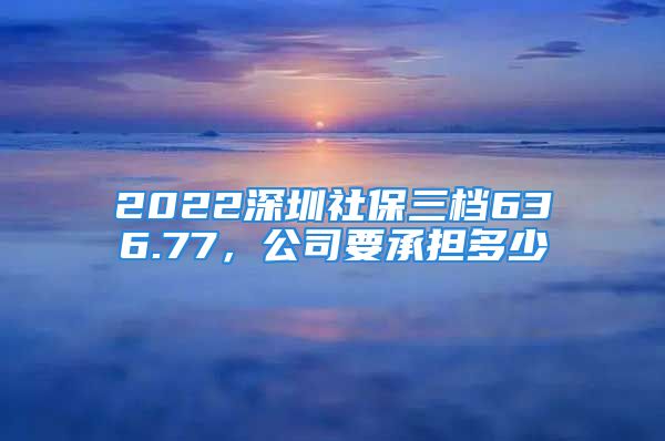 2022深圳社保三檔636.77，公司要承擔(dān)多少