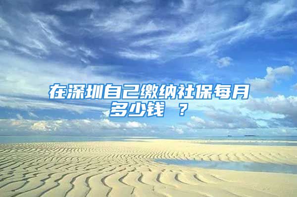 在深圳自己繳納社保每月多少錢 ？