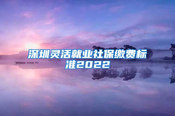 深圳靈活就業(yè)社保繳費(fèi)標(biāo)準(zhǔn)2022