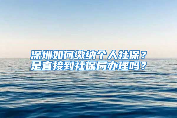 深圳如何繳納個人社保？是直接到社保局辦理嗎？