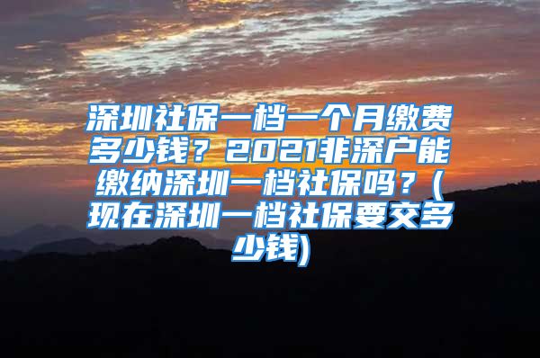 深圳社保一檔一個(gè)月繳費(fèi)多少錢？2021非深戶能繳納深圳一檔社保嗎？(現(xiàn)在深圳一檔社保要交多少錢)