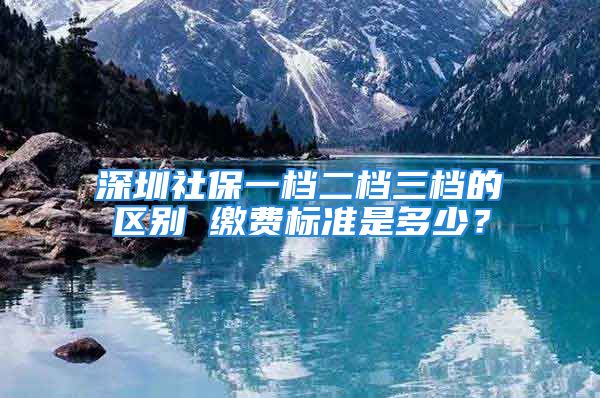 深圳社保一檔二檔三檔的區(qū)別 繳費(fèi)標(biāo)準(zhǔn)是多少？