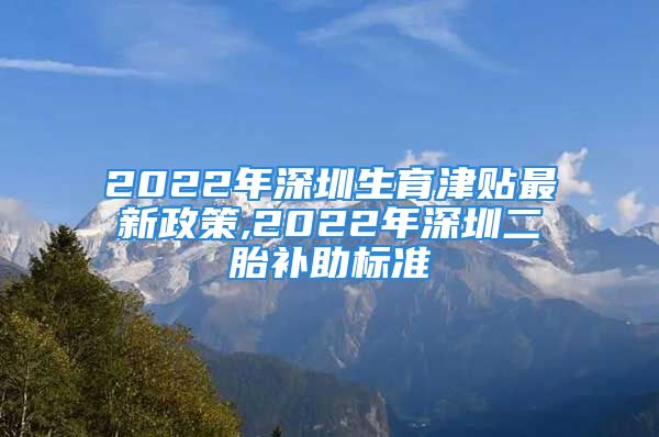 2022年深圳生育津貼最新政策,2022年深圳二胎補(bǔ)助標(biāo)準(zhǔn)