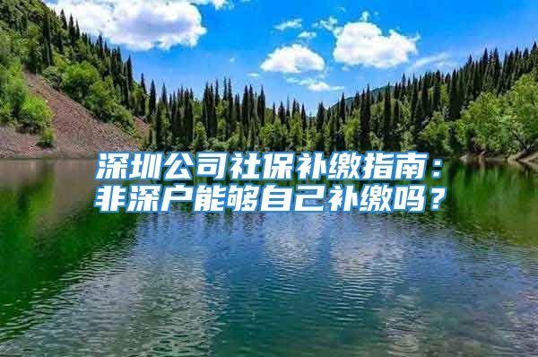 深圳公司社保補(bǔ)繳指南：非深戶能夠自己補(bǔ)繳嗎？