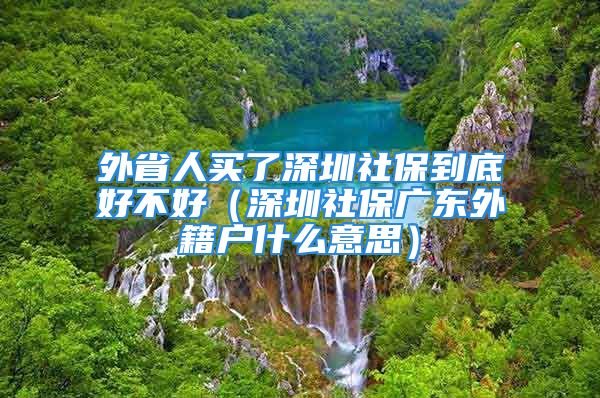 外省人買了深圳社保到底好不好（深圳社保廣東外籍戶什么意思）