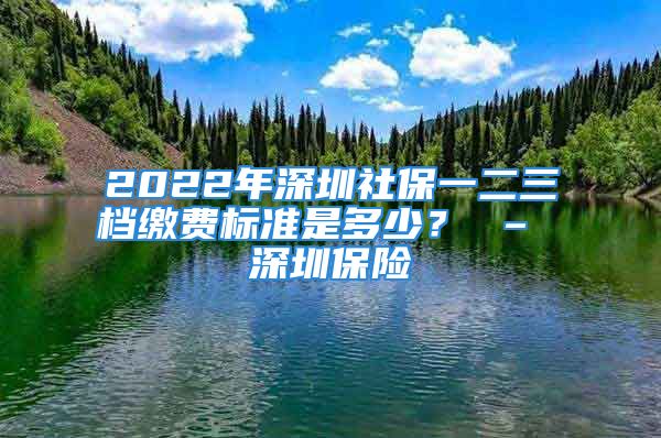 2022年深圳社保一二三檔繳費標準是多少？ – 深圳保險