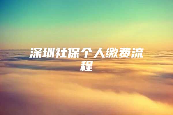 深圳社保個人繳費流程