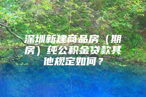 深圳新建商品房（期房）純公積金貸款其他規(guī)定如何？