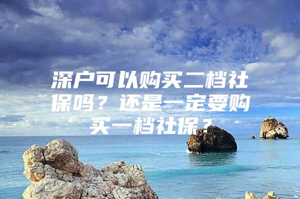 深戶可以購買二檔社保嗎？還是一定要購買一檔社保？