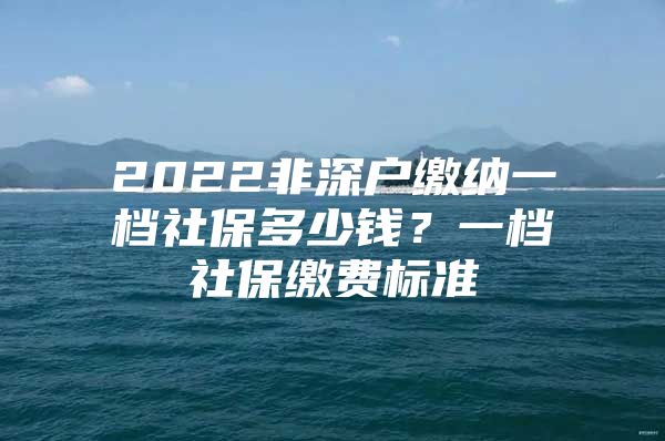 2022非深戶繳納一檔社保多少錢？一檔社保繳費標(biāo)準(zhǔn)