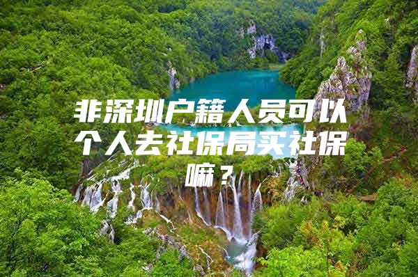 非深圳戶籍人員可以個(gè)人去社保局買(mǎi)社保嘛？