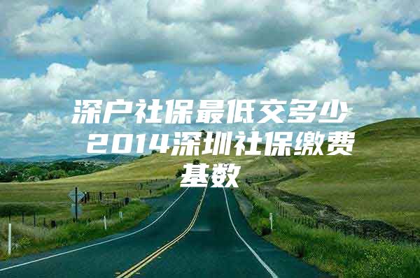 深戶社保最低交多少 2014深圳社保繳費(fèi)基數(shù)