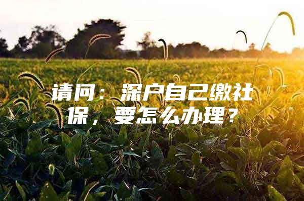 請問：深戶自己繳社保，要怎么辦理？